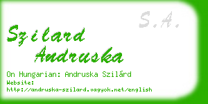 szilard andruska business card